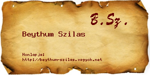 Beythum Szilas névjegykártya